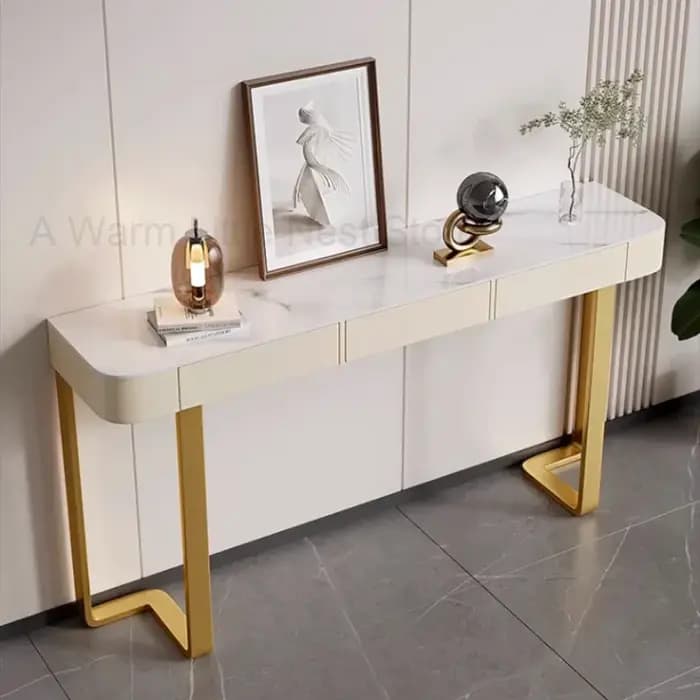 MELCabinet-Table console brillante de luxe pour couloir, salon, ardoise, table d'appoint de porche,