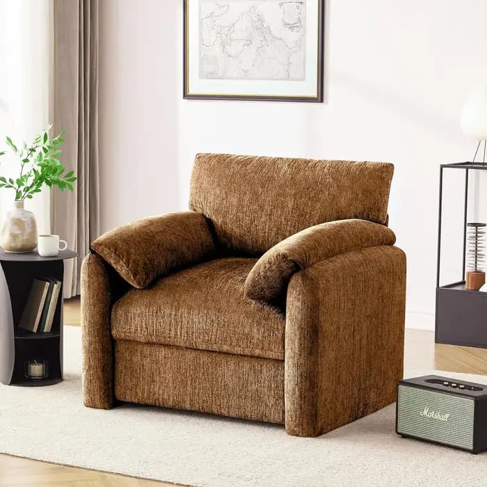 Fauteuil surdimensionné en chenille