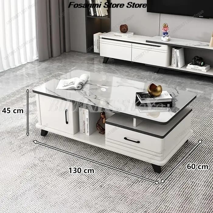 Table basse simple moderne en verre trempé pour la maison