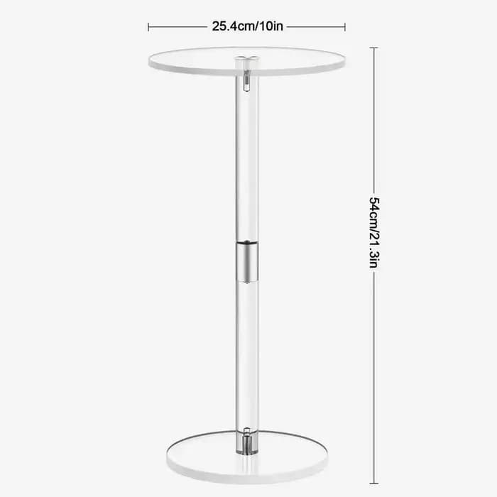 Acrylic Transparent Coffee Clear Drink Table Small Round End Modern Living Room bedside Table Acryli