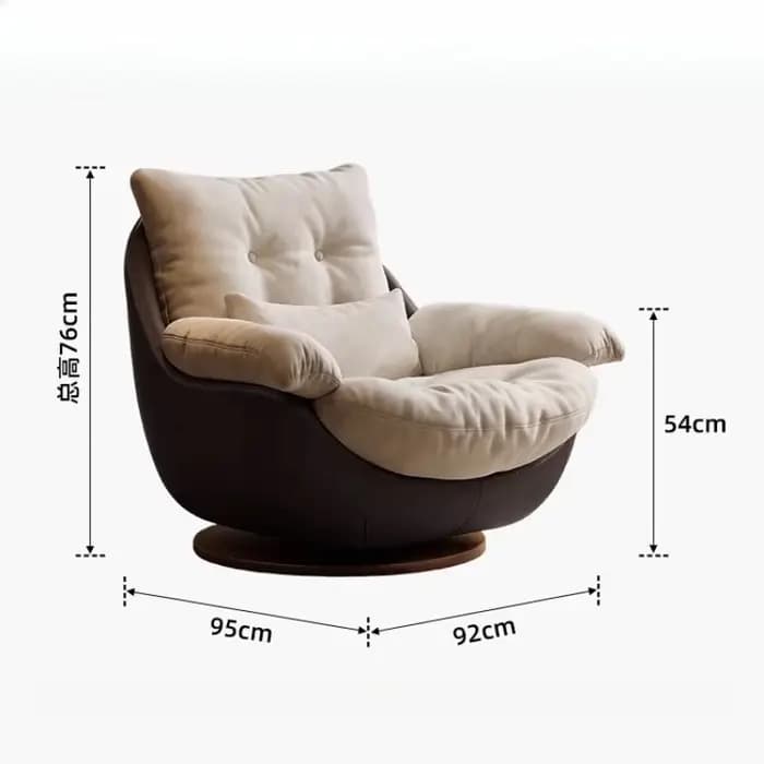 Fauteuil pivotant à jambes croisées