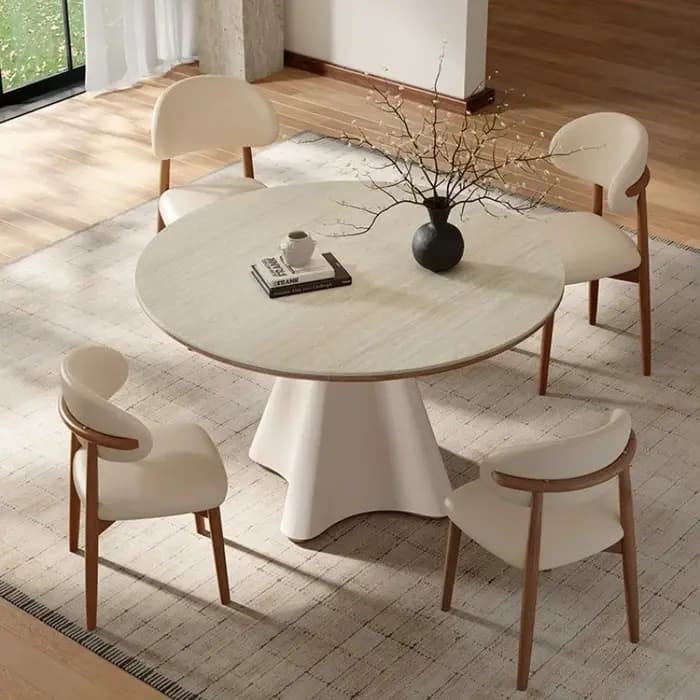 Tables à manger en dalle de roche de style médiéval