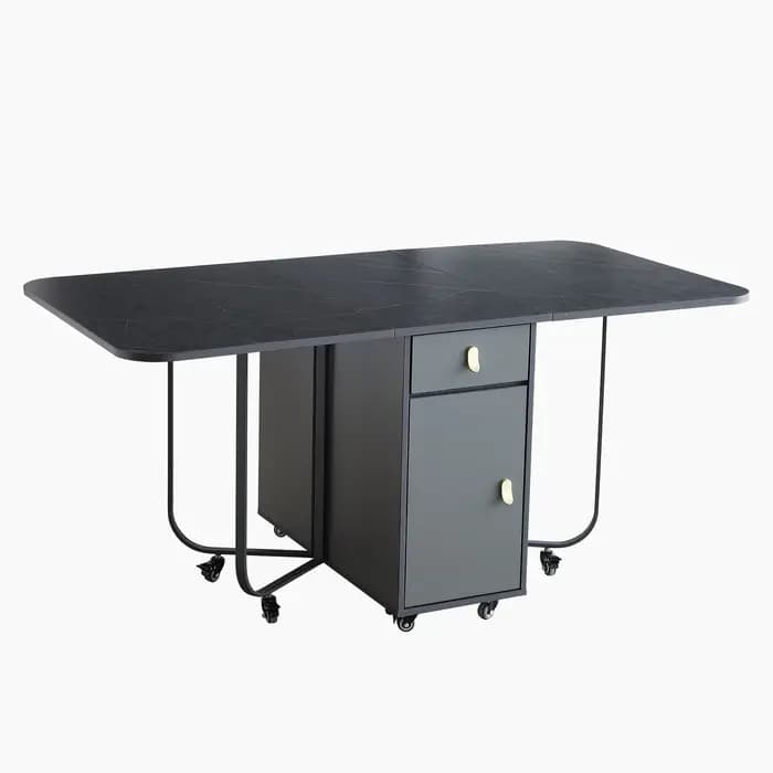 Buffet rectangulaire peu encombrant de table à manger extensible moderne avec le stockage
