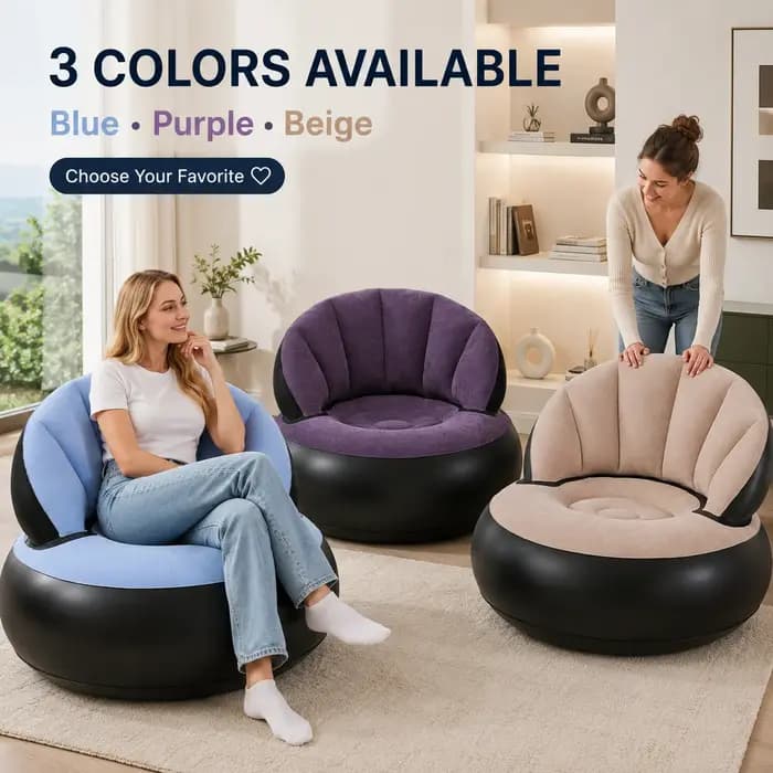 1PC Canapé gonflable de luxe avec pompe à air