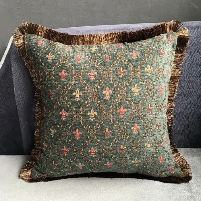 Juste de coussin en chenille douce tissée pour canapé