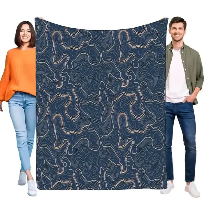 Couverture à motif topographique abstrait