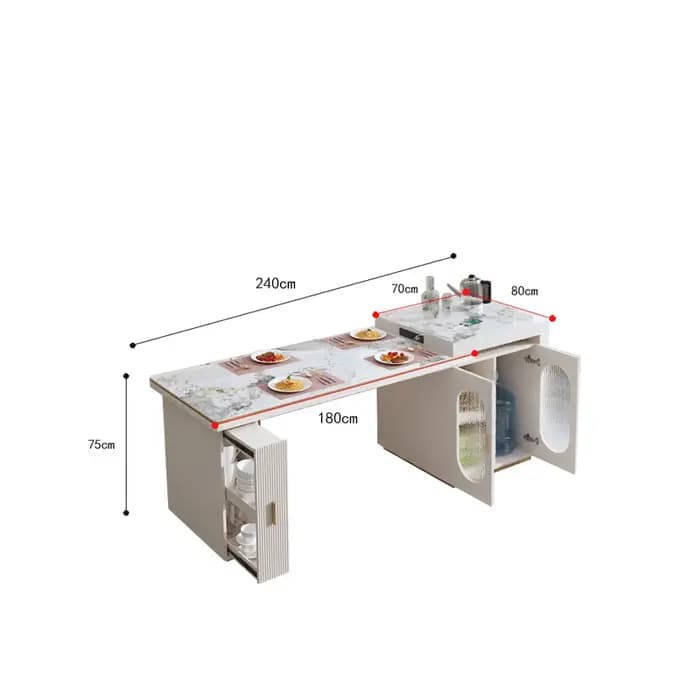 Table à manger de luxe avec armoire de rangement