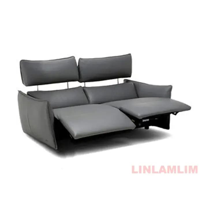 Canapé sectionnel inclinable en cuir véritable à double moteur avec appui-tête réglables, canapé d'a