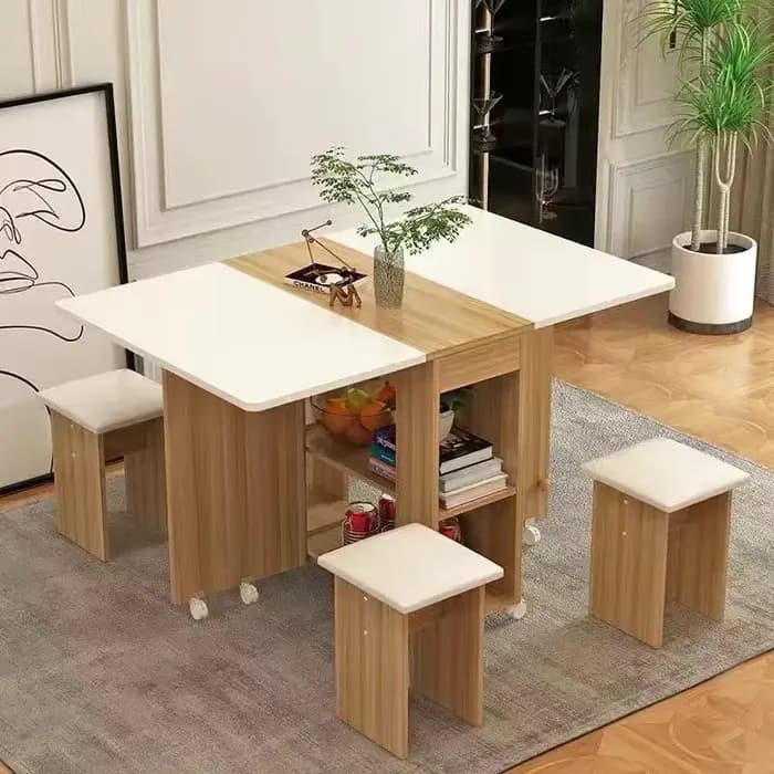 Table à manger pliante ensemble 4 chaises
