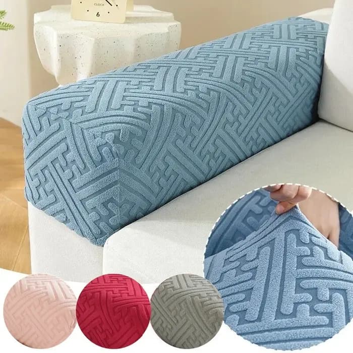 2 pièces 76cm x 25cm Jacquard extensible ajustement canapé bras protecteur accoudoir couvre