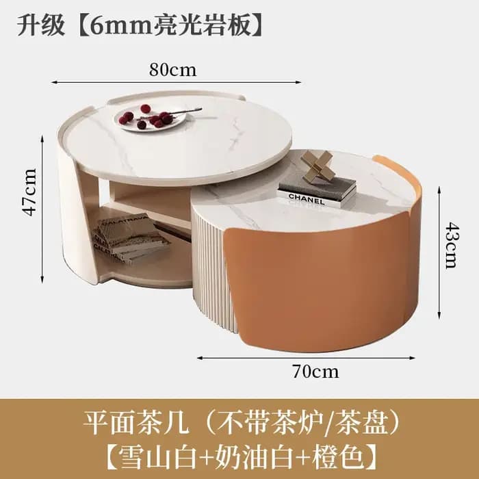 Table basse extensible pour salon, petite table basse ronde nordique, mignonne, minimaliste, unique,