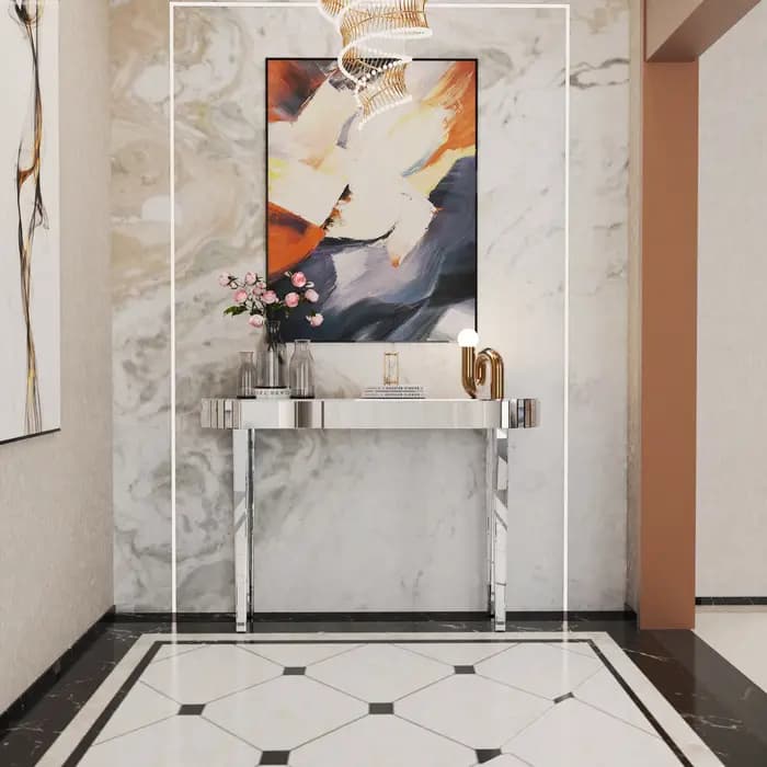 Table console miroir finition lisse