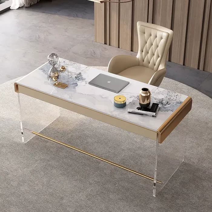 Bureau en pierre acrylique moderne et simple