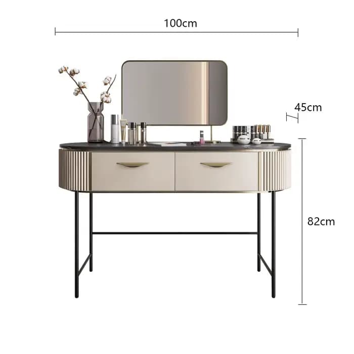 Commode de bureau en pierre de luxe léger, ensemble de table en élasthanne, table de maquillage avec