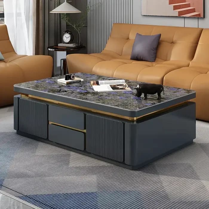 Table basse simple, moderne, chic, luxueuse, nordique, élégante, stylée, pour espace de vie, Mesa Ce