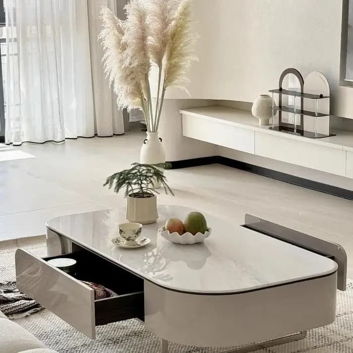 Organisateur de Table basse de luxe créatif, qualité étanche esthétique, Table basse transparente bo