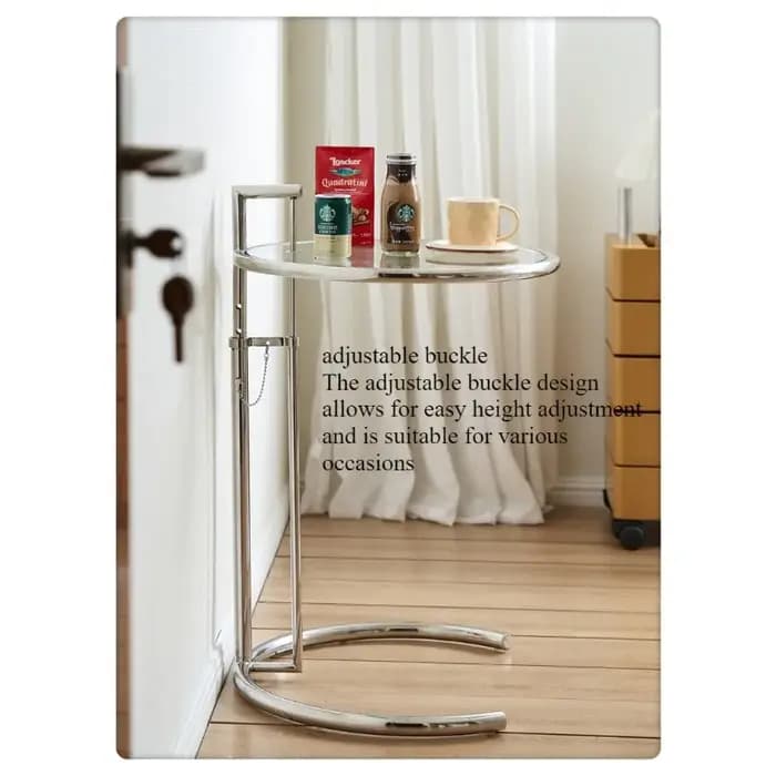 Petite table basse relevable en acier inoxydable