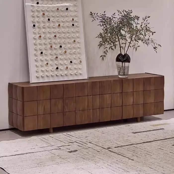Design marron décoration meuble Tv bois Vintage
