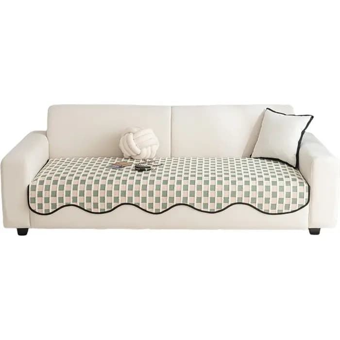 Housse de canapé à motif damier irrégulier