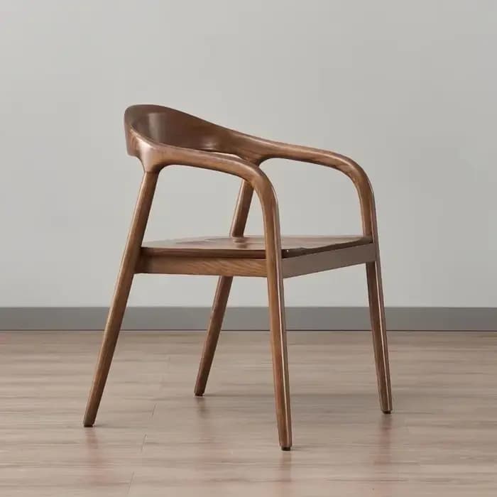 Chaises de table à manger avec dossier en bois massif