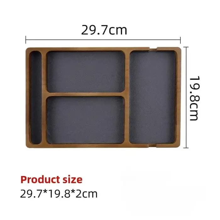 Boîte de rangement de bureau en bois avec grille en bois massif pour lunettes, écouteurs de téléphon