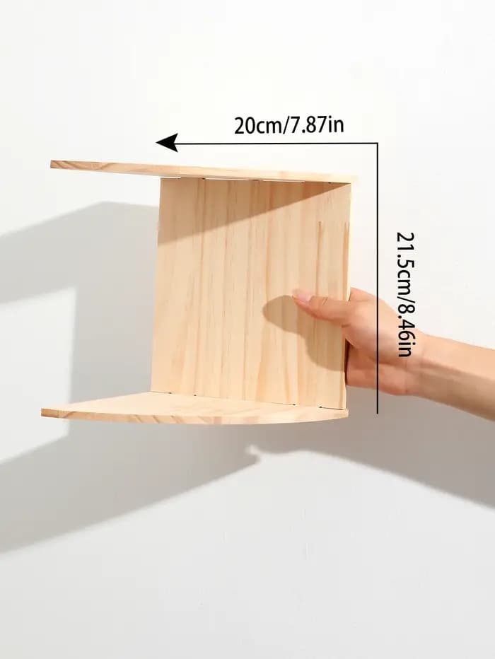 Étagère d'angle en bois Burlywood à deux couches