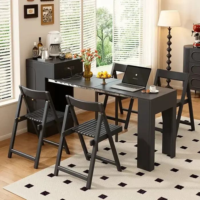 Table à manger extensible moderne japonaise blanche pliante salon