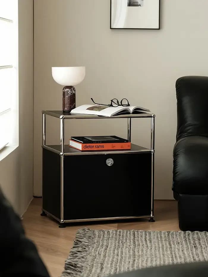 Tables de chevet en métal en acier inoxydable, armoires de rangement, armoires de salon, meubles de