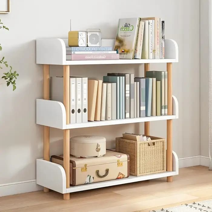 Wayifair Home Furniture Store Bibliothèque d'exposition moderne avec bord supérieur et cadre en bois massif pour la