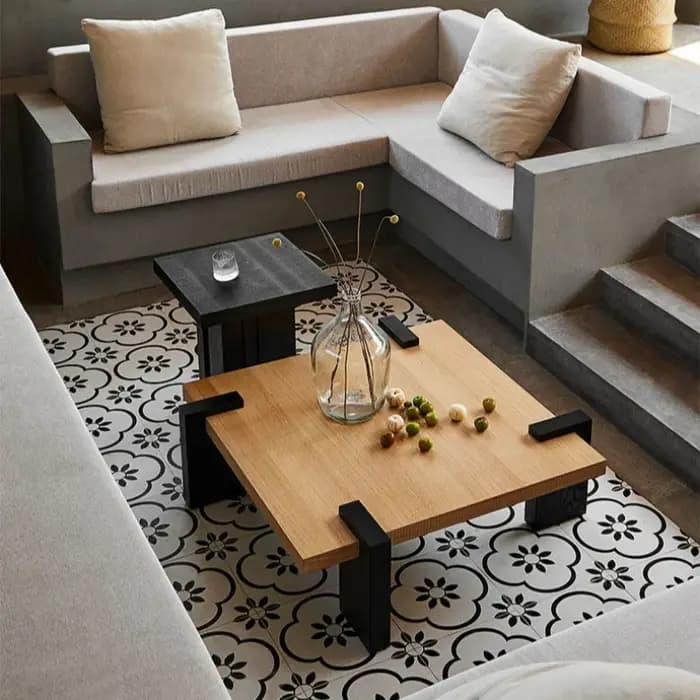 Grande table basse carrée pour salon