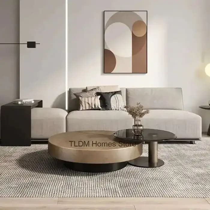 Tables basses design en acier inoxydable