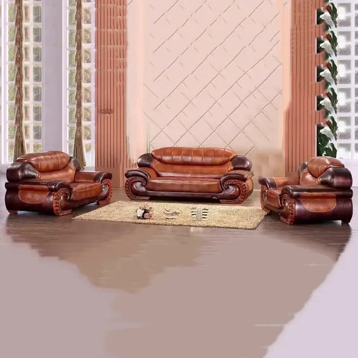 Canapé de salon minimaliste européen en cuir véritable