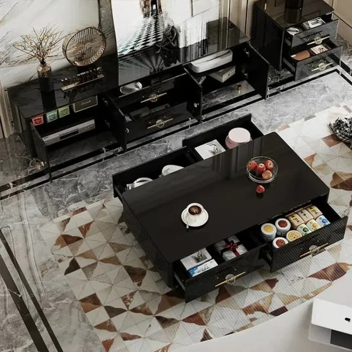 Meuble TV et table basse de salon de luxe italien