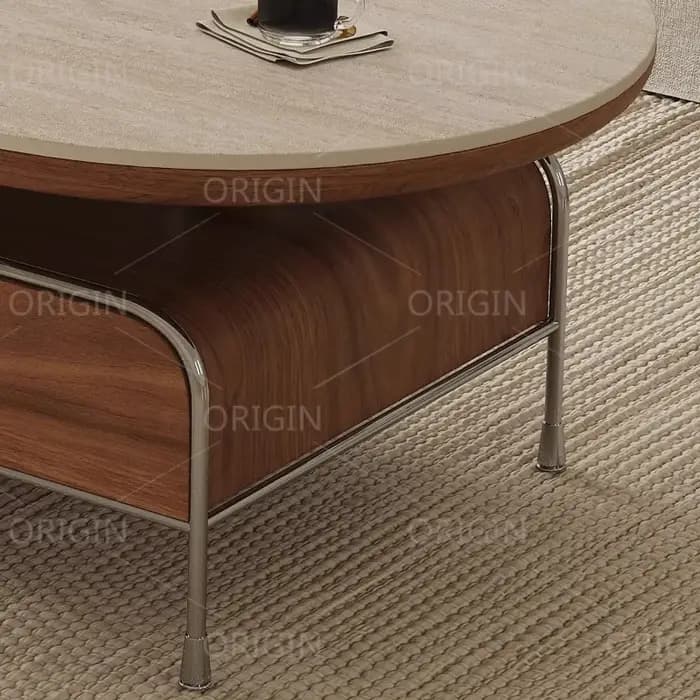 Nouvelle Table Basse Ovale 2026 avec Rangement