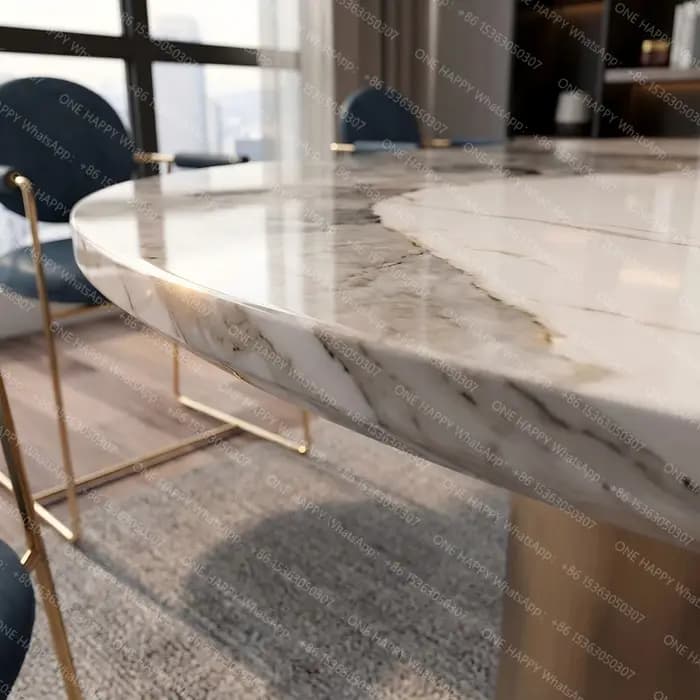 Table à manger en marbre italien sur mesure, toutes tailles, ensemble de salle à manger de luxe en p