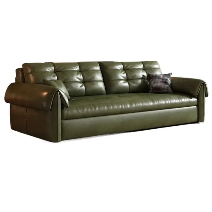 Canapés Vintage modernes vert Corium huile cire Simple Relax