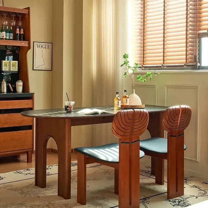 Chaise de salle à manger design haut de gamme en bois massif
