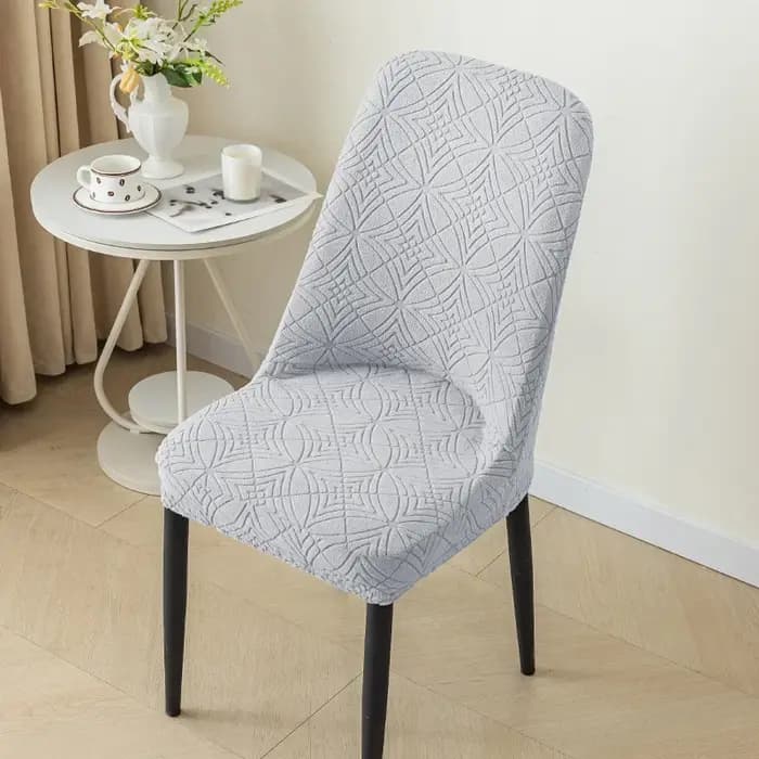Housse de chaise en polaire épaisse, une pièce, élastique, pour salle à manger, siège en Jacquard, p