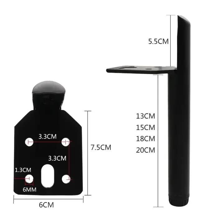 1 pièces 13/15/18/20cm pieds pour meubles en métal canapé meuble TV