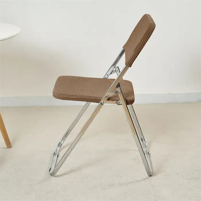 Housse de chaise pliante en polaire pour salle à manger