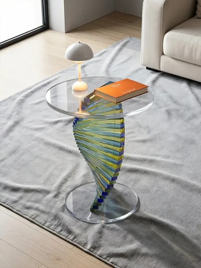 Table basse d'art en acrylique de luxe