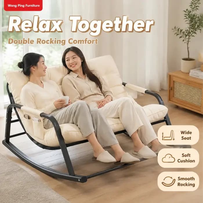 Fauteuil de relaxation, pour adultes, canapé paresseux, chaise à bascule double confortable et relaxante, idéale pour se détendre sur le balcon.