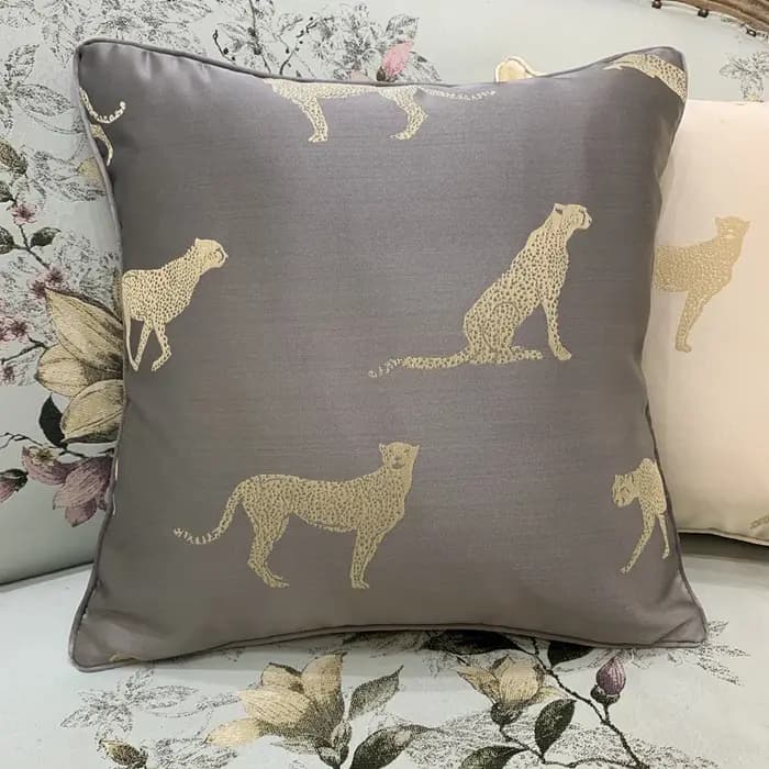 Juste de coussin à motif de léopard pour canapé et chaise, taie d'oreiller moderne, gris ivoire, déc