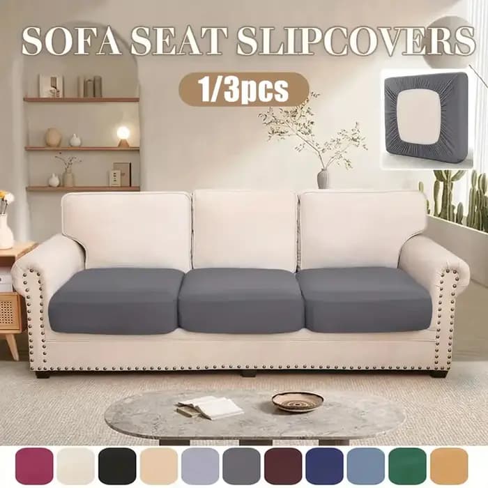 Housse de coussin de canapé extensible, couleur unie, en Spandex, pour salon, animaux domestiques, enfants, protection de meubles, 1/2 pièces
