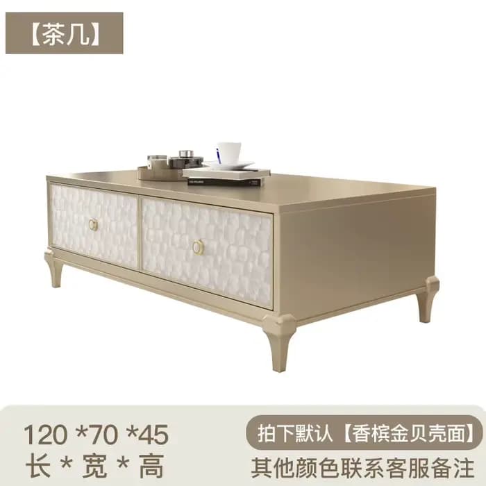 Meuble TV Rétro de Luxe en Bois Massif avec Rangement, Commodes et Support Décoratif pour Salon