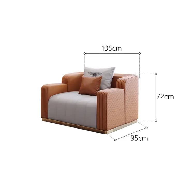 Canapé en cuir de luxe abordable, design minimaliste moderne, canapé haut de gamme pour trois ou qua
