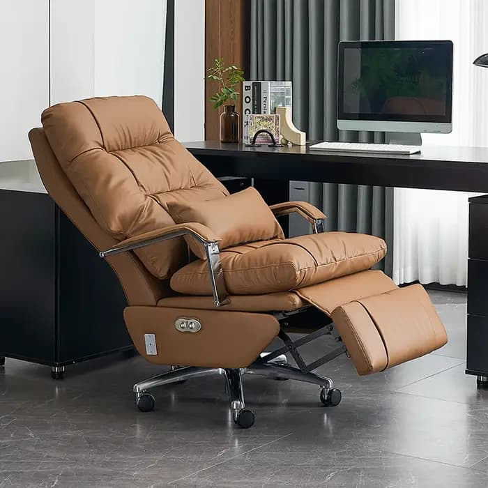 Chaises De salle à manger De jeu moderne luxe inclinable chaise De bureau ergonomique repose-pieds en cuir Cadeiras De Escritorio meubles De chambre