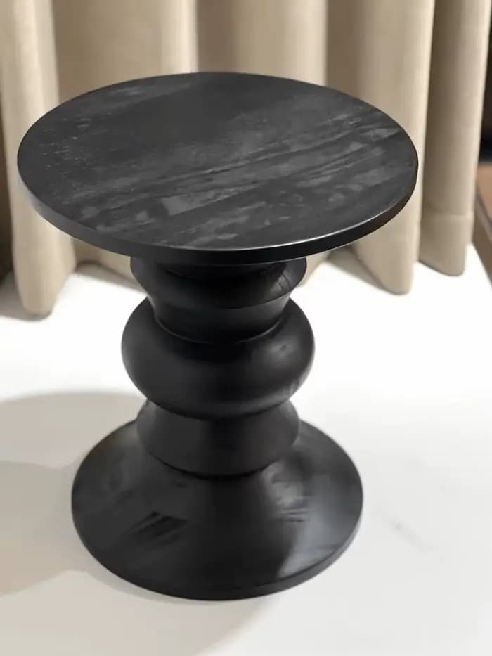Repose-pieds rond en bois de frêne, tabouret bas, banc à chaussures, petit tabouret de salon