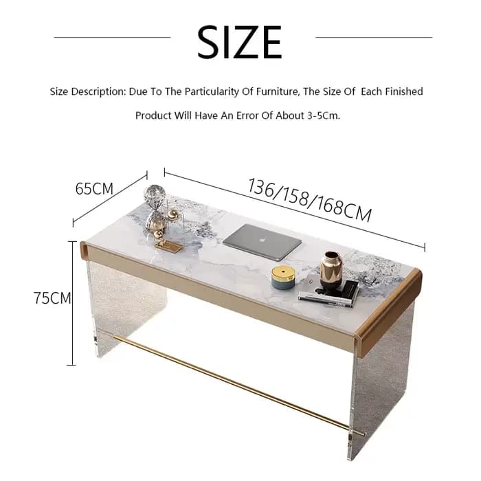 Bureau en pierre acrylique moderne et simple