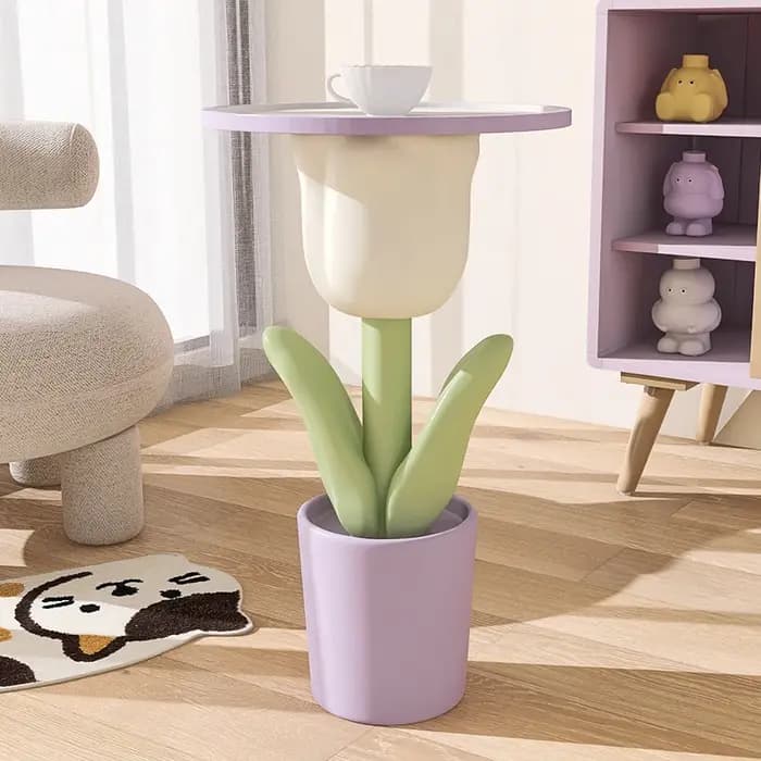 Table d'appoint tulipe rose de Style nordique, Table de chevet de salon, petite Table basse créative